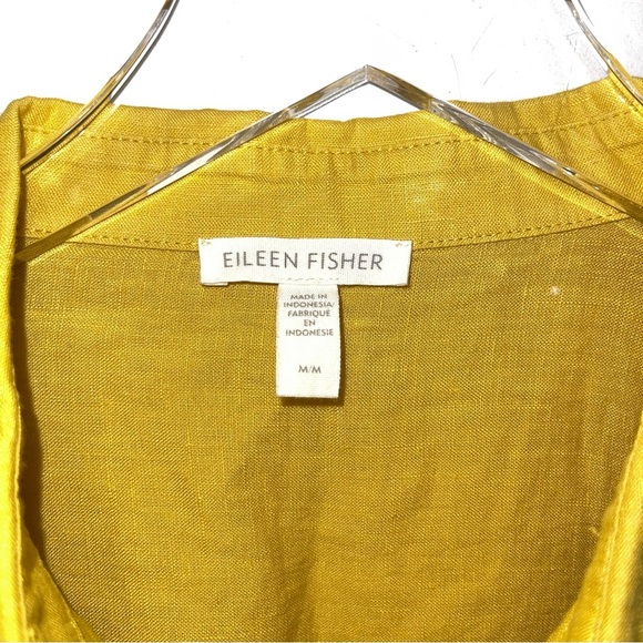Eileen Fisher Classic Linen Corin Button-Up Shirt Womens Size Medium - Picture 2 of 7